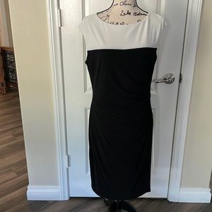 Lauren Ralph Lauren Black Sheath Dress with Ruching
